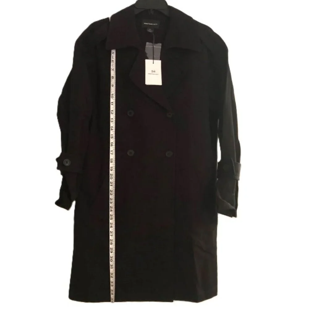 Something Navy Easy Oversized Trench Coat Size: xxs Color: Black NWT